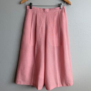 Vintage Beriya 100% Wool Fairy Ballet core Culottes Pink Wide Leg Crop Pants